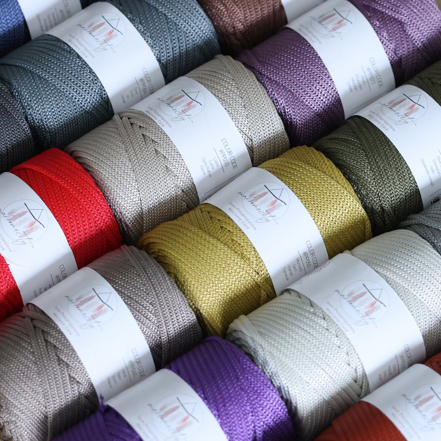 Polyester Macrame Cord 5mm x 104 Yards (311 feet) Polypropylene - Plum