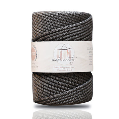 Polyester Macrame Cord 5mm x 104 Yards (311 feet) Polypropylene - Anthracite