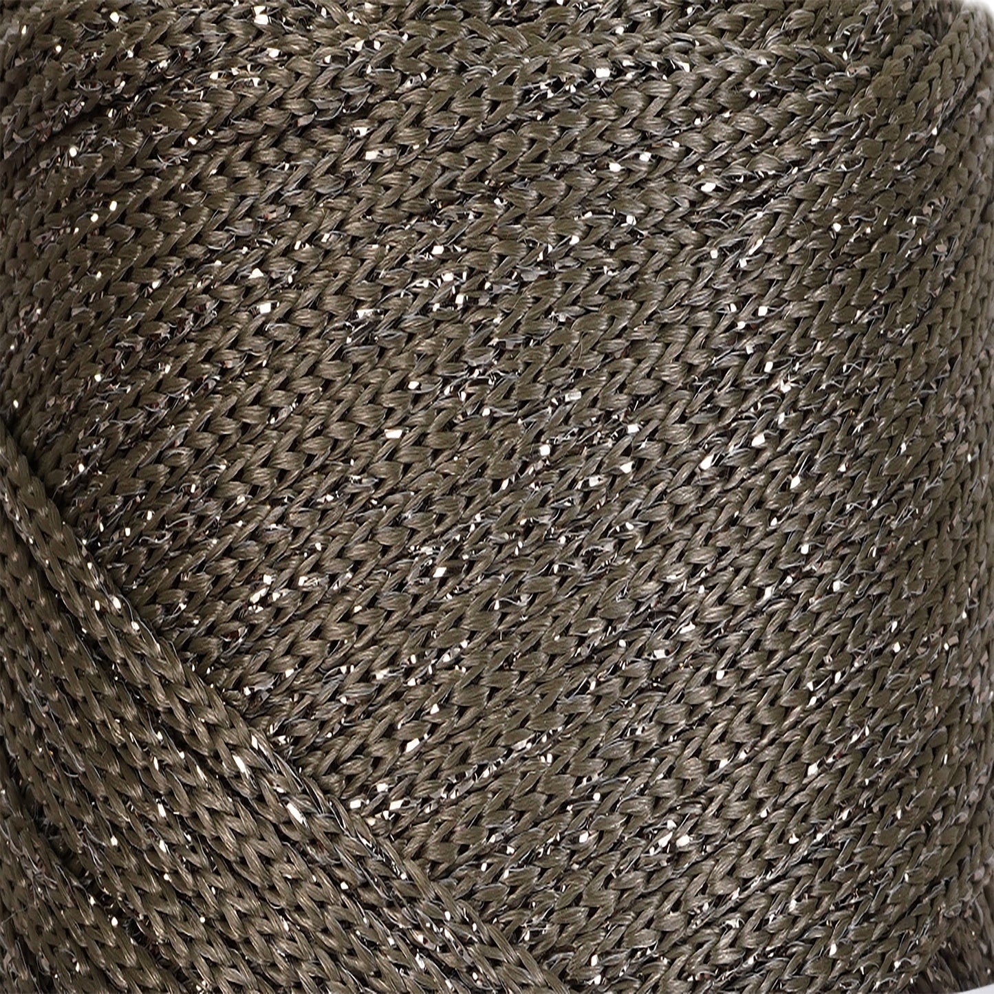 Sparkle Polyester Macrame Cord 2mm x 125 yards (375 feet)  - Olive Drab Sparkle