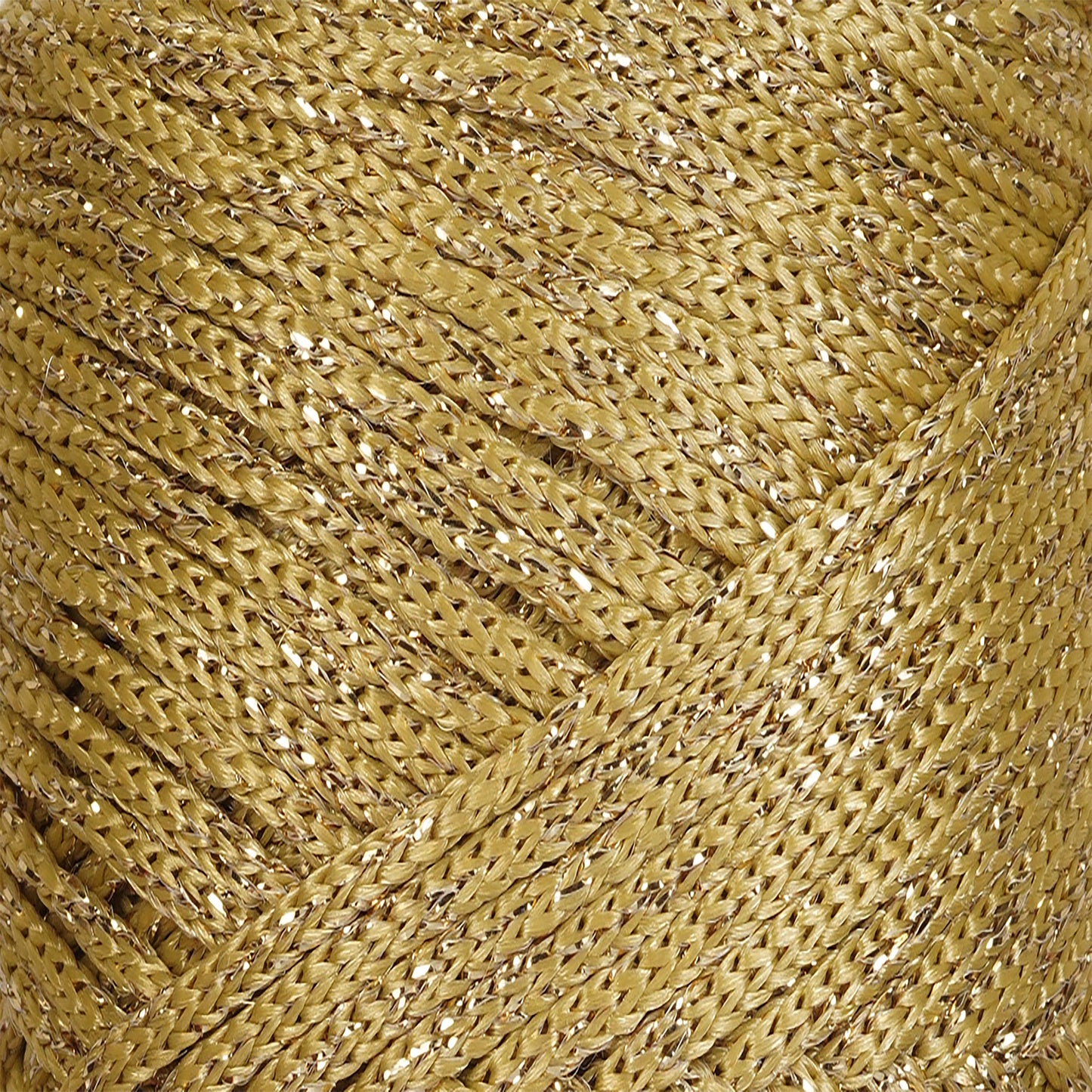 Sparkle Polyester Macrame Cord 2mm x 125 yards (375 feet)  - Mustard Sparkle