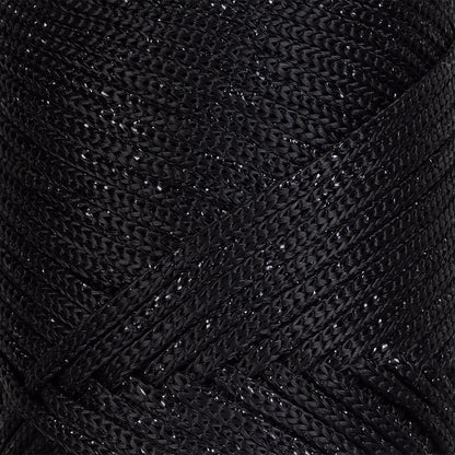 Sparkle Polyester Macrame Cord 2mm x 125 yards (375 feet)  - Black Sparkle