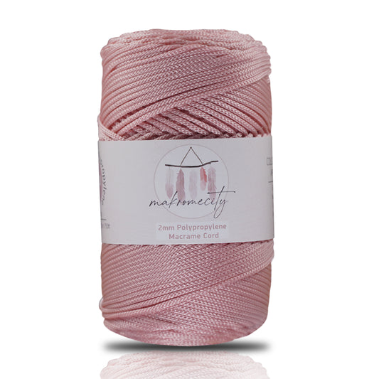 Polyester Macrame Cord 2mm x 250 yards (750 feet)  - Baby Pink