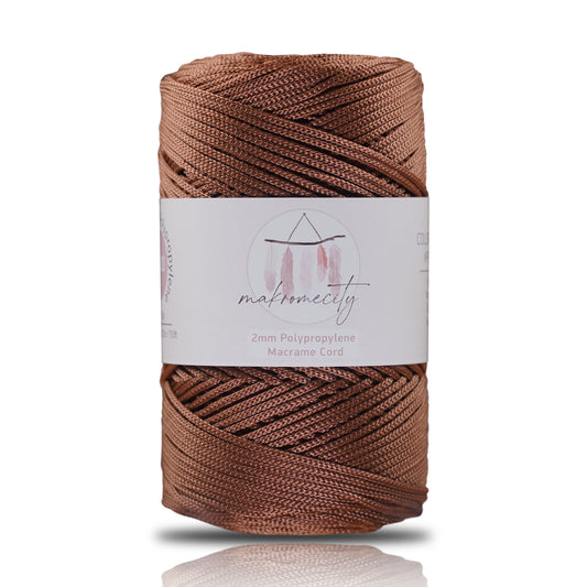 Polyester Macrame Cord 2mm x 250 yards (750 feet)  - Copper