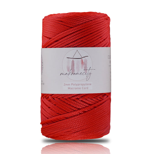 Polyester Macrame Cord 2mm x 250 yards (750 feet)  - Red